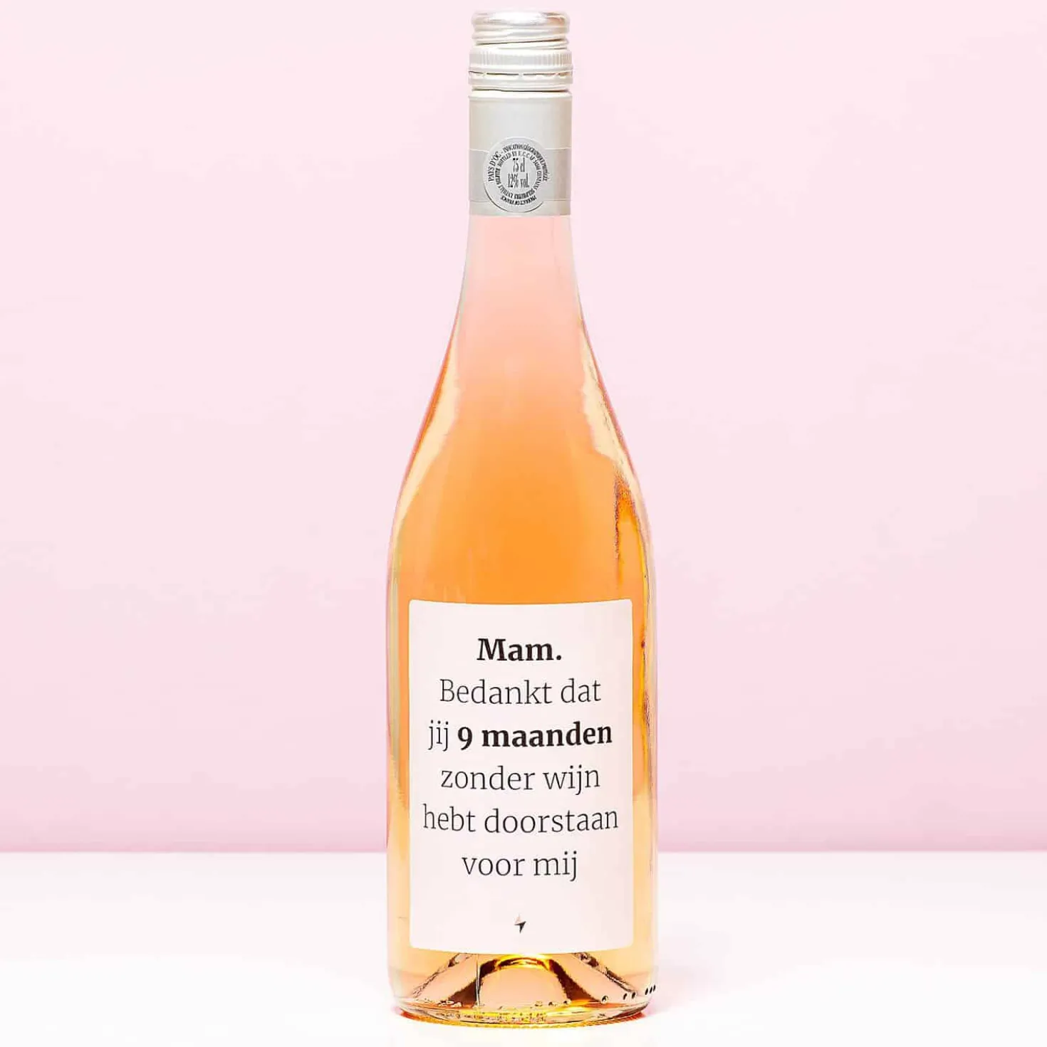 Wijnfles 9 maanden zonder wijn