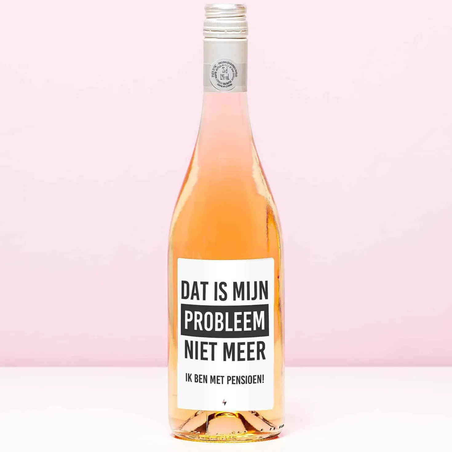 Wijnfles Pensioen niet mijn probleem
