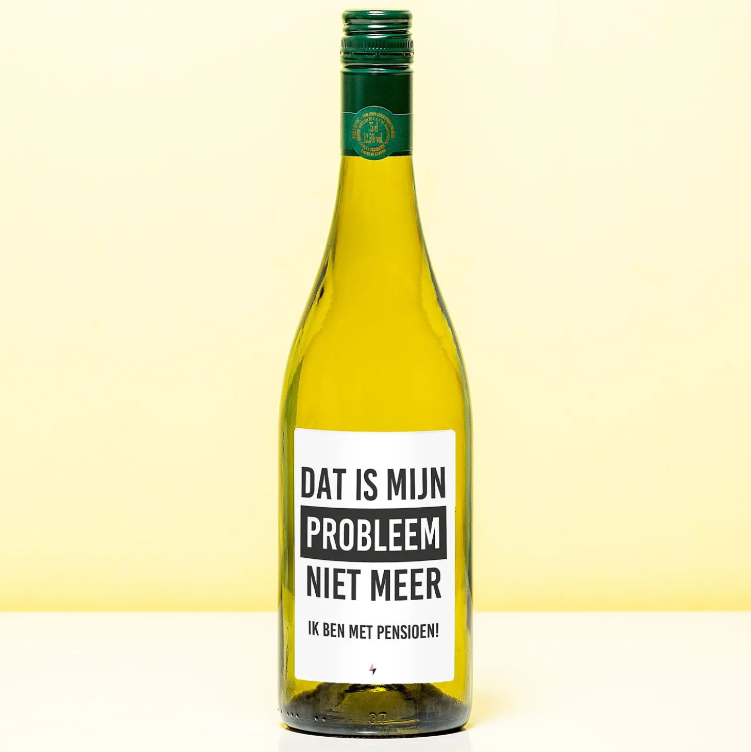 Wijnfles Pensioen niet mijn probleem