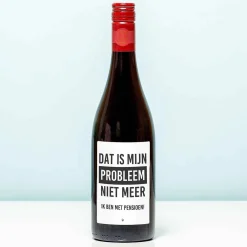 Wijnfles Pensioen niet mijn probleem