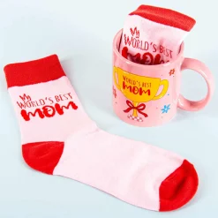 World’s Best Mom sokken en mok cadeauset